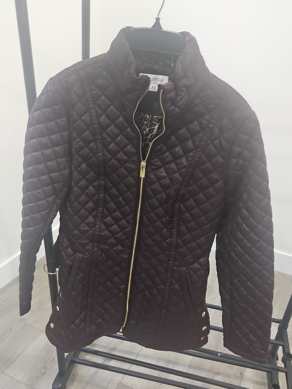 Via Spiga Quilted Jacket in Deep Plum